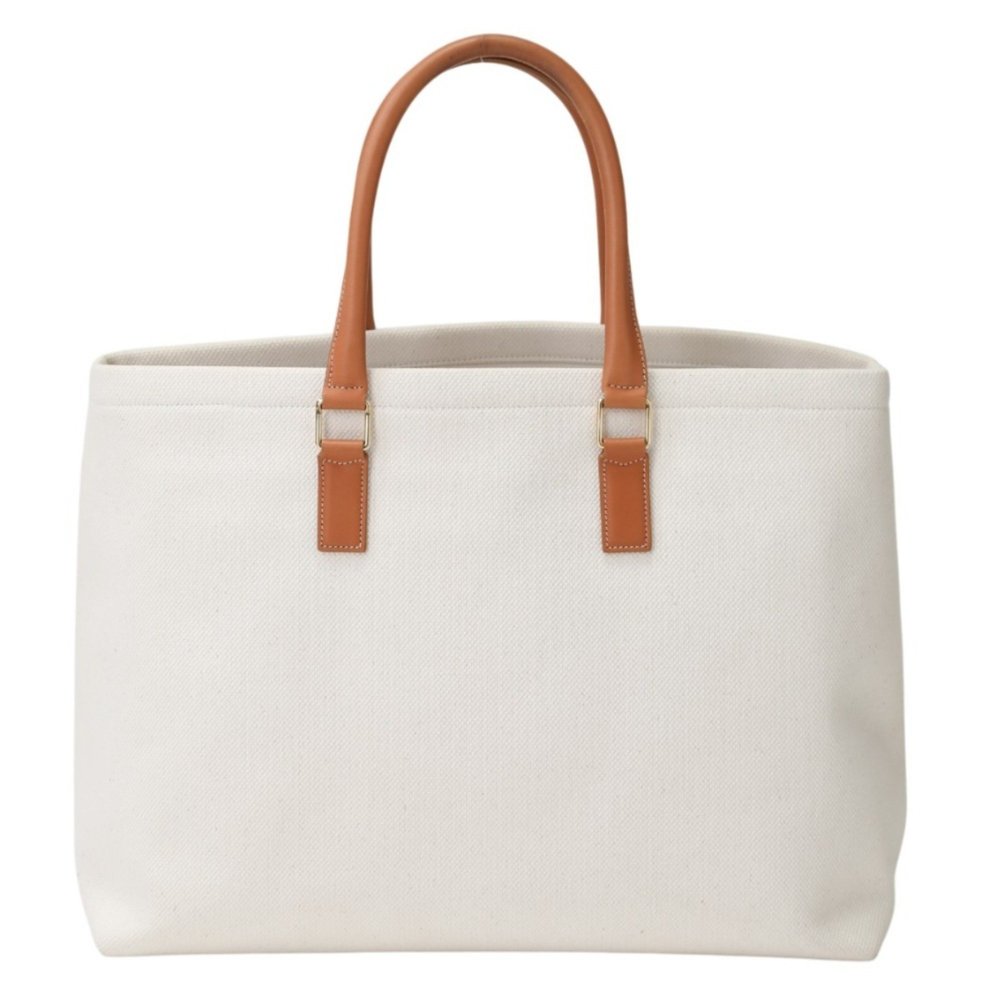 Celine Horizontal Cabas Canvas Tote Bag 190062BNZ White - Picture 3 of 16